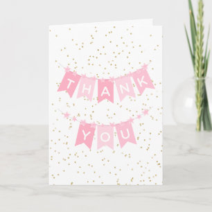 Pink Baby Girl Thank You Card