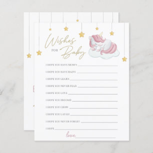 Pink Baby Girl Unicorn Wishes for Baby