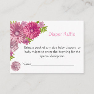 Pink Baby In Bloom Brunch Shower Diaper Raffle Enclosure Card