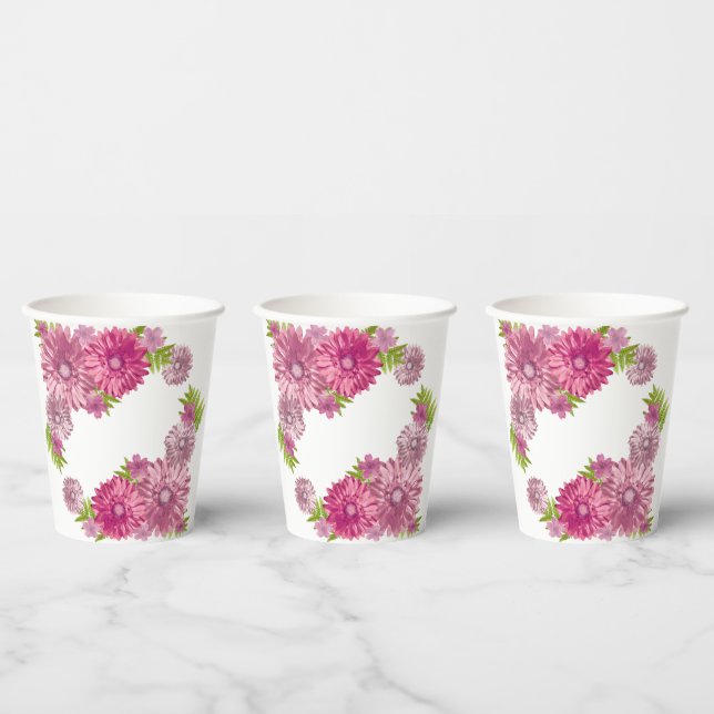 Pink Baby In Bloom Brunch Shower  Paper Cups (Multi)
