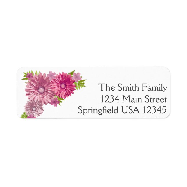 Pink Baby In Bloom Brunch Shower return address (Front)