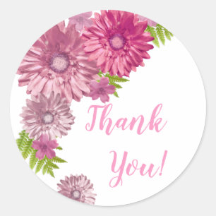 Pink Baby In Bloom Brunch Shower Thank You Classic Round Sticker