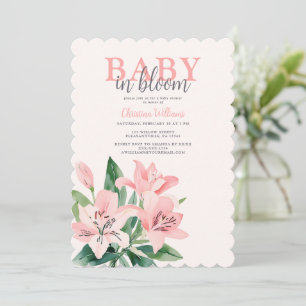 Pink Baby in Bloom Girl Baby Shower Invitation