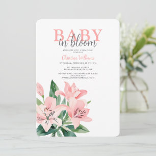 Pink Baby in Bloom Girl Baby Shower Invitation