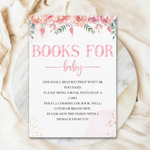 Pink Baby in Bloom Shower – Watercolor Rose Floral Enclosure Card