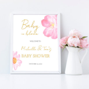 Pink Baby in Bloom WELCOME Poster