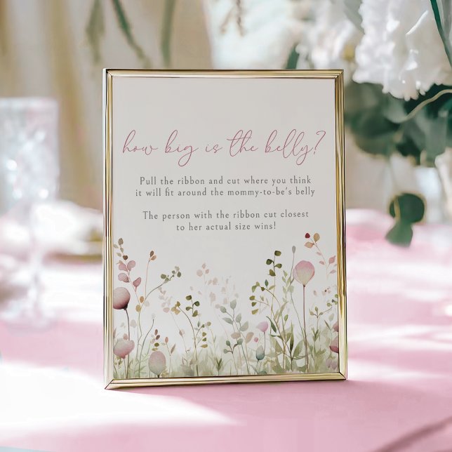 Pink Baby In Bloom Wildflower Belly Guessing Game Poster (Creator Uploaded)