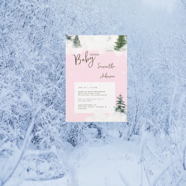 Pink Baby it's Cold Outside Baby Shower Invitation (Creator Uploaded)