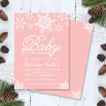 Pink Baby It's Cold Outside Baby Shower Snowflakes Invitation<br><div class="desc">This invitation is in our pink Baby It's Cold Outside baby shower theme, perfect for a baby girl shower during the winter or Christmas season! Additional colour schemes and versions of this design are available in our shop, as well as coordinating items. Contact us if you need this design applied...</div>