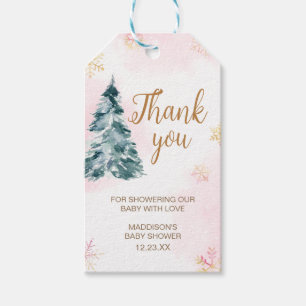 Pink Baby It's Cold Outside Favour Tags
