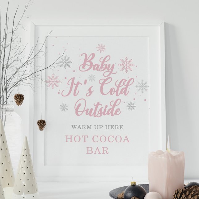 Pink Baby It's Cold Outside Hot Cocoa Bar Poster (Creator Uploaded)