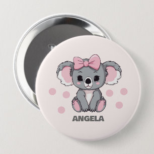 Pink Baby Koala Bear 10 Cm Round Badge