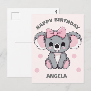 Pink Baby Koala Bear Postcard