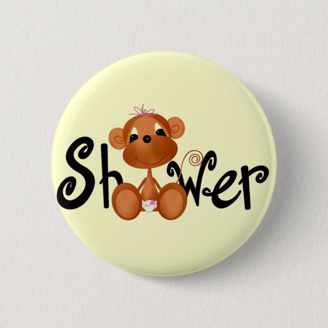 Pink Baby Monkey Button (Front)