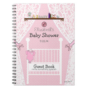 Pink Baby Nursery Baby Shower Guest Book  