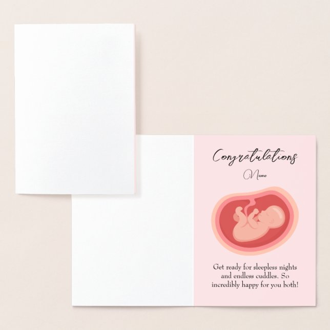 Pink Baby On The Way Congratulations card (Display)