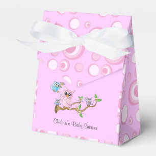 Pink Baby Owl   Shower Theme Favour Box