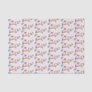 Pink Baby Owls Baby Shower Tissue Paper