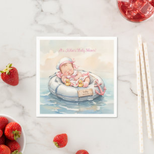 Pink Baby Sailor Girl Napkin