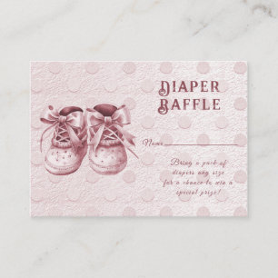 Pink Baby Shoes Baby Shower Enclosure Card