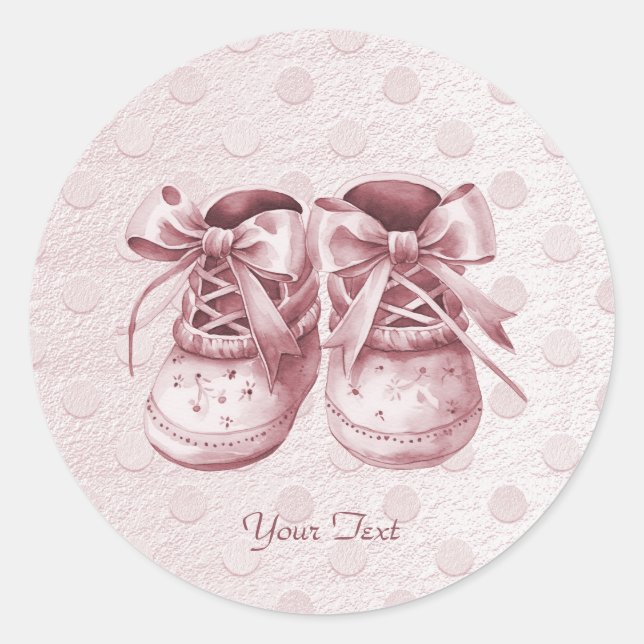 Pink Baby Shoes Sticker (Front)
