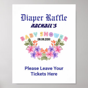 Pink Baby Shower, Baby Girl Shower Party Game Poster