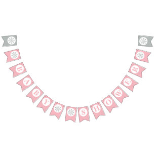 Pink Baby Shower Bunting Flags - Girl BabyShower