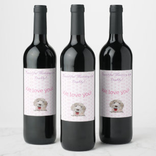 Pink Baby Shower Fresh  Pattern Wine Label