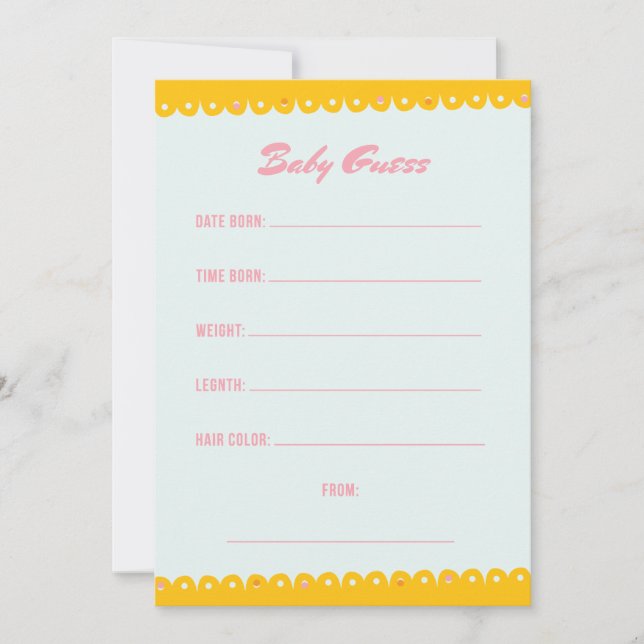 Pink Baby Shower Guess Invitation (Front)