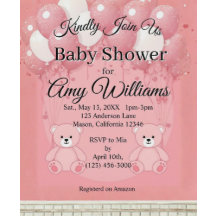 Pink Baby shower Invitation