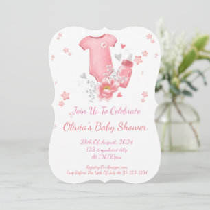 PINK BABY SHOWER INVITATION FOR GIRLS
