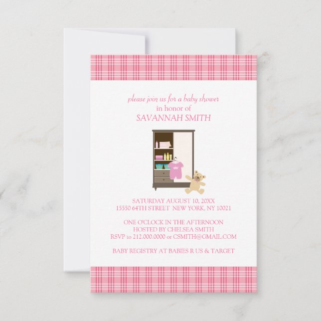 Pink Baby Shower Invitations (Front)