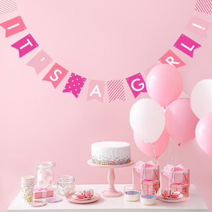 Pink Baby Shower It's A Girl Bunting
