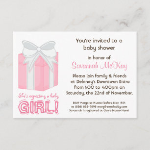 Pink Baby Shower - Modern Mummy Baby Bump Invitation