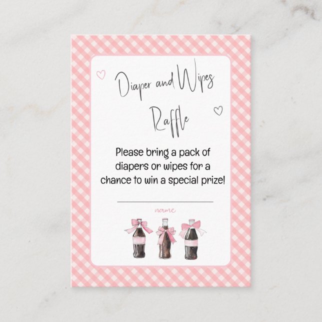 Pink Baby Soda Ready to POP Diaper or Wipes  Enclosure Card (Front)