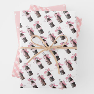 Pink Baby Soda Ready to POP  Wrapping Paper Sheet