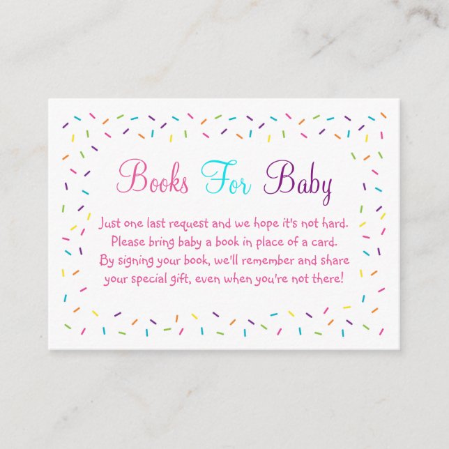 Pink Baby Sprinkle Book Request Cards (Front)