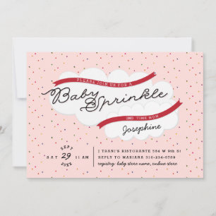 Pink baby sprinkle shower invitation