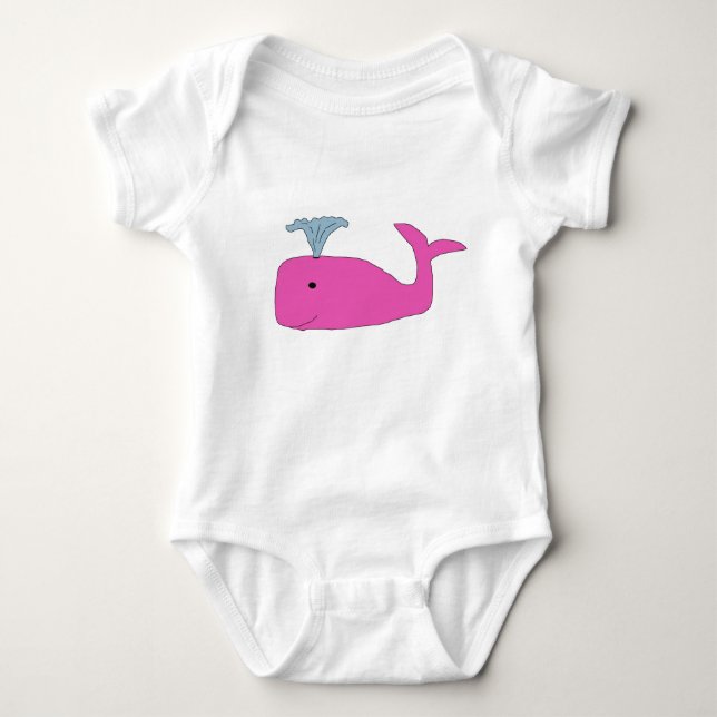 Pink Baby Whale apparel Bodysuit (Front)