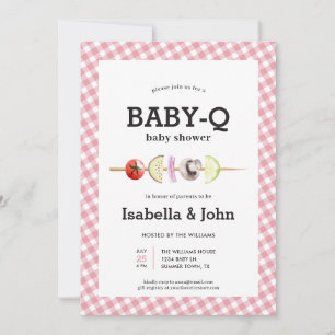 Pink BabyQ Couple Baby Shower Invitation