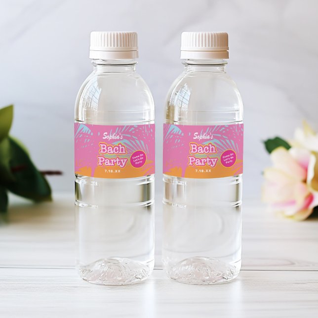 Pink Bach Party Food and Beverage Label Set (Creator Uploaded)