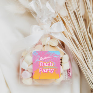 Pink Bach Party Square Sticker