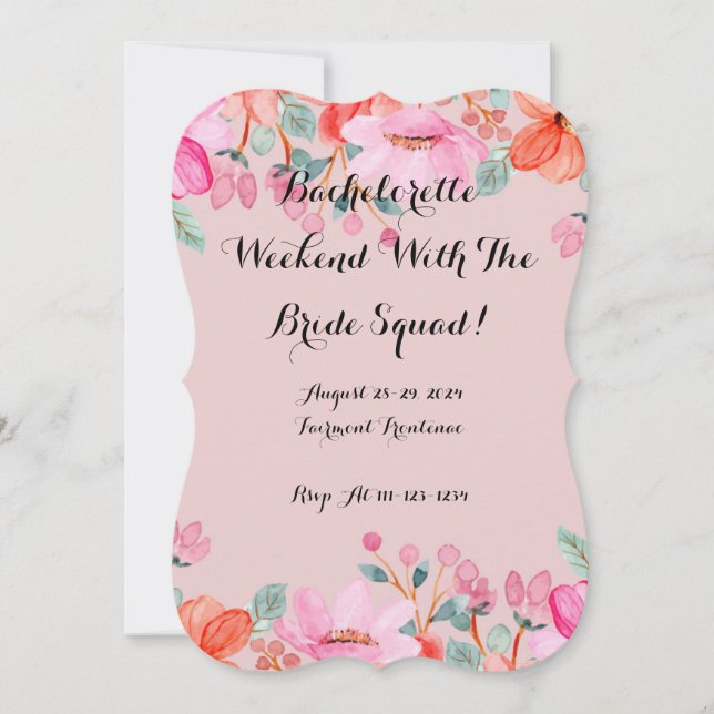 PINK BACHELORETTE INVITATION (Front)