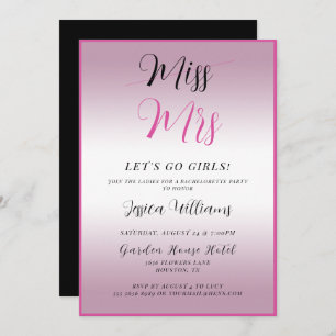 Pink Bachelorette Invitation