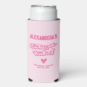 Pink Bachelorette Party Favour Seltzer Can Cooler