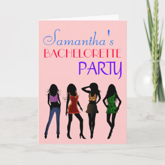 Pink Bachelorette Party Hens Night Invite Card
