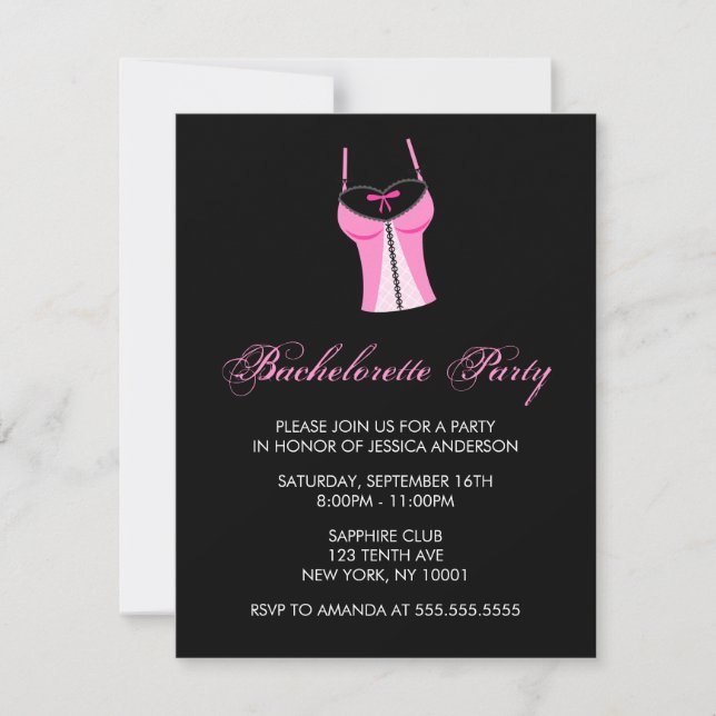 Pink Bachelorette Party Invitation (Front)