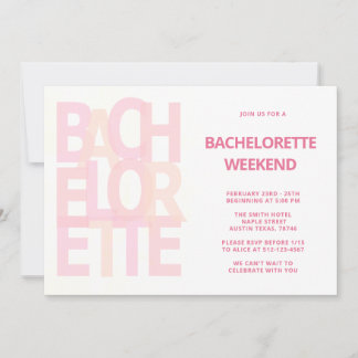 Pink Bachelorette Party Invitations