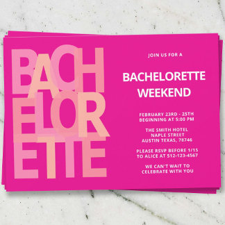 Pink Bachelorette Party Invitations