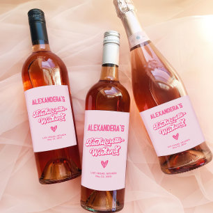 Pink Bachelorette Party Wine Label